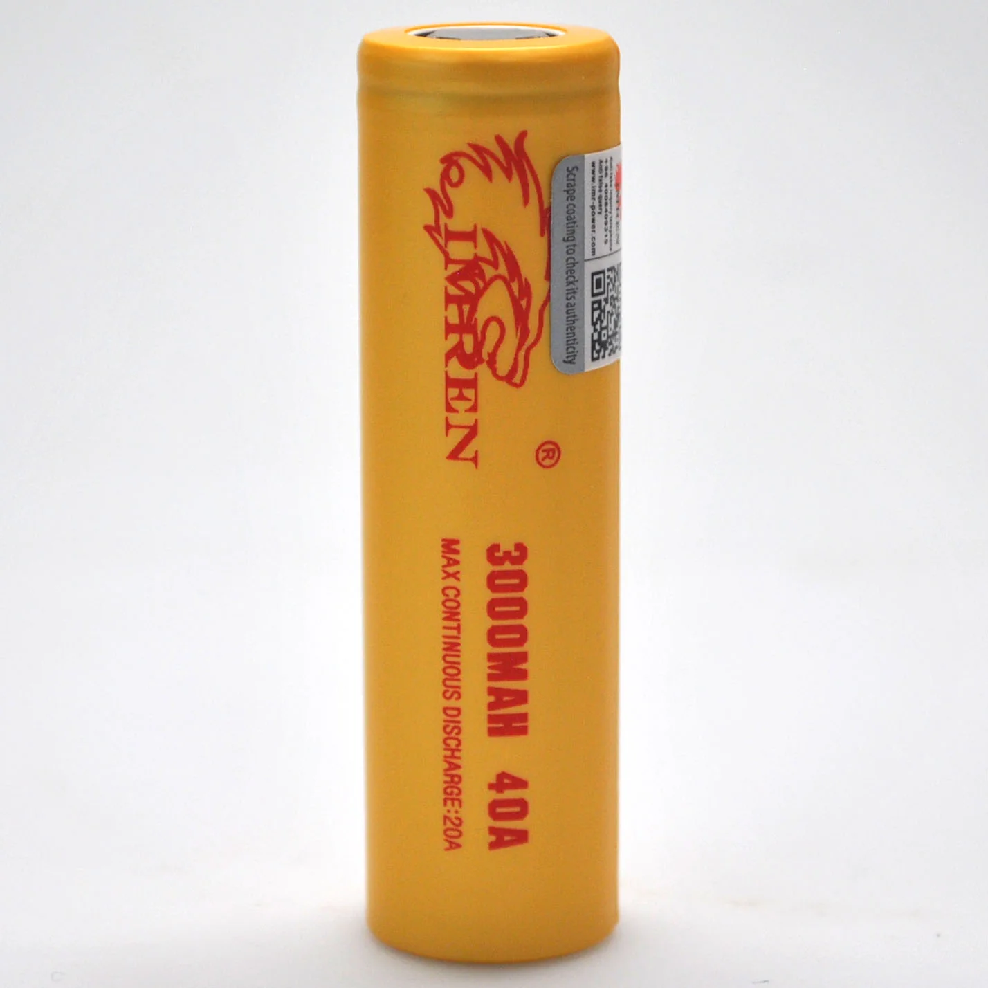 IMREN 18650 3000mAh 20A/40A Flat Top Battery - Genuine - Wholesale Discount
