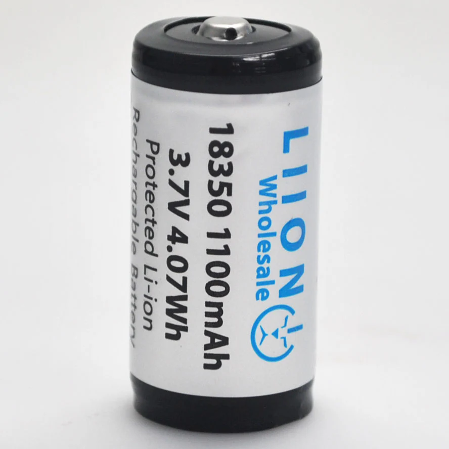 Protected 1100mAh 10A 18350 Button Top Battery - Wholesale Discount