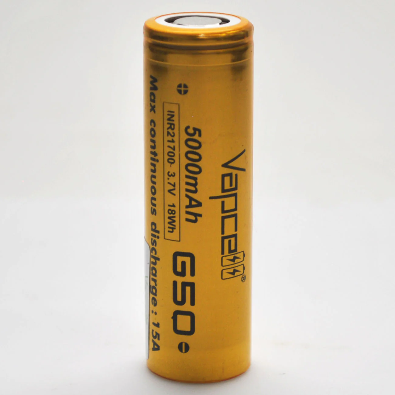 Vapcell G50 21700 15A Flat Top 5000mah Battery - Genuine