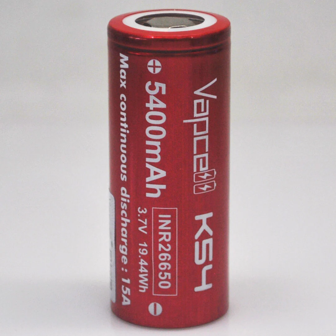 Vapcell K54 26650 15A Flat Top 5400mAh Battery - Genuine