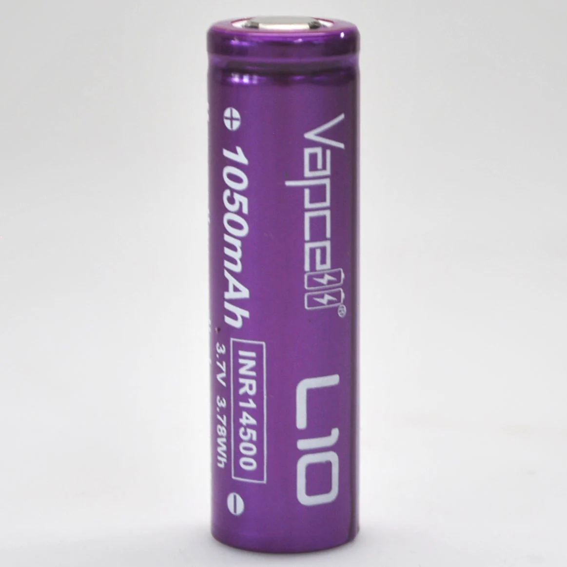 Vapcell L10 14500 Purple/White 3A Flat Top 1050mAh Battery - Genuine