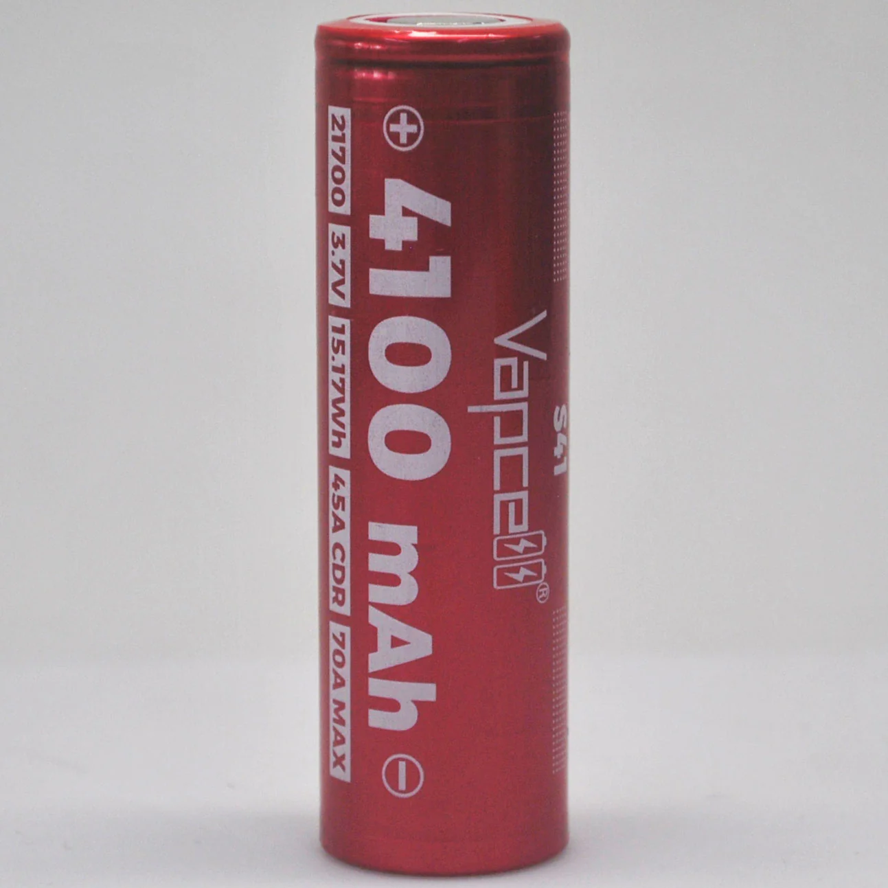 Vapcell S41 21700 45A/70A Flat Top 4100mAh Battery - Genuine
